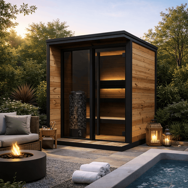 Outdoor Sauna Hiki S | Premium Thermowood Garden Sauna for 2 to 4 People