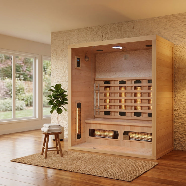 Luxury 4 Person Glass Indoor Infrared Sauna Room by Centuraheat