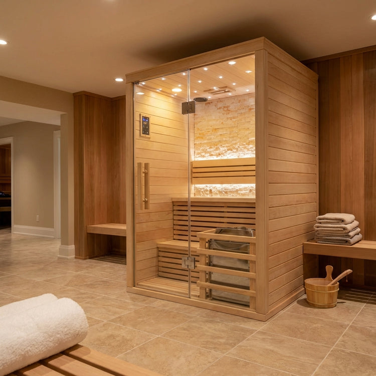 Double Bench Traditional Steam Indoor Sauna by Centuraheat