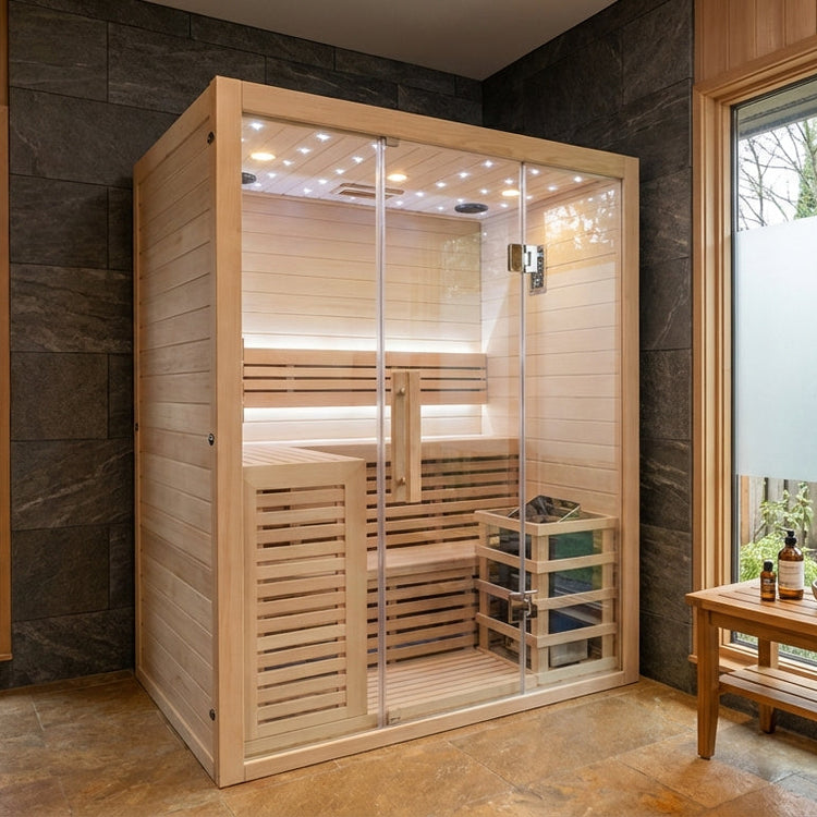 Luxury 3-4 Person Steam Indoor Sauna by Centuraheat