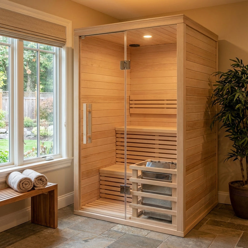 Double Bench Traditional Steam Indoor Sauna by Centuraheat