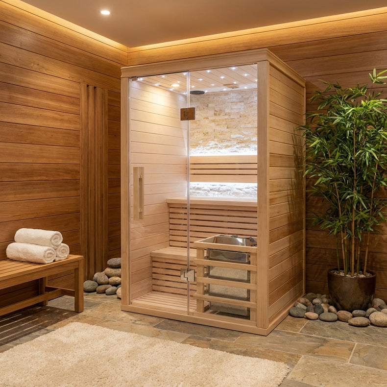 Double Bench Traditional Steam Indoor Sauna by Centuraheat