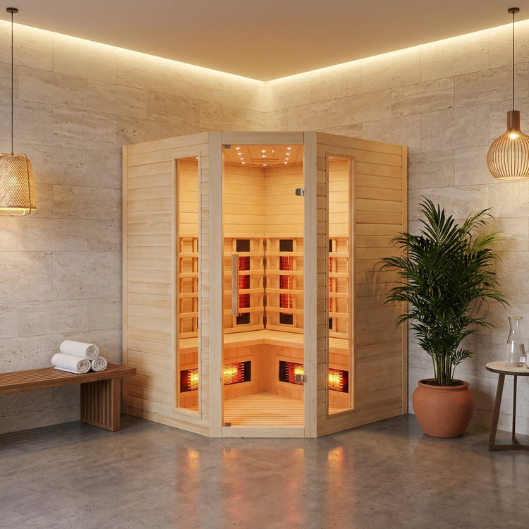 4-5 Person Diamond Corner Indoor Sauna by Centuraheat - 3500W