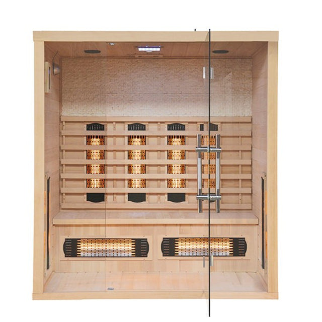 Infrared sauna with glass door