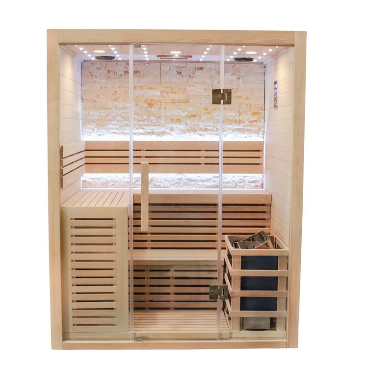 Luxury Steam Traditional Indoor Sauna with Glass Door by Centuraheat