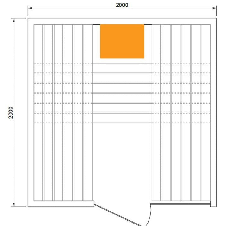 CenturaHeat 2-3 Person Traditional Relax Indoor Sauna drawing