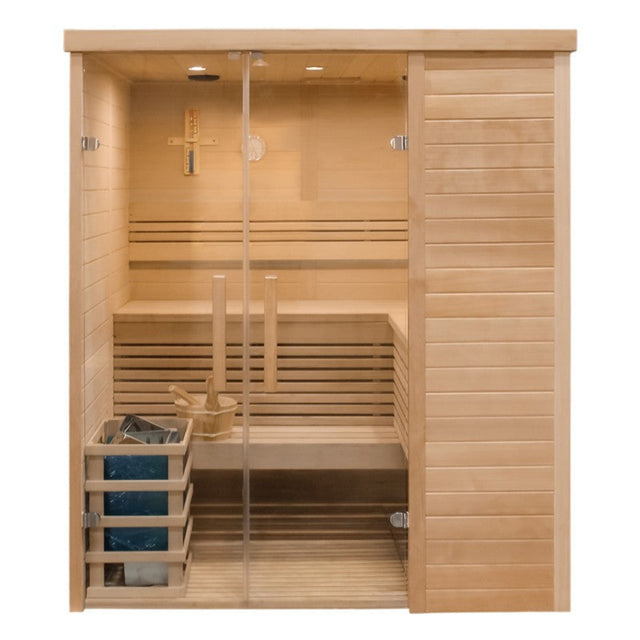 3 Person Traditional Steam Relax Indoor Sauna with glass doors