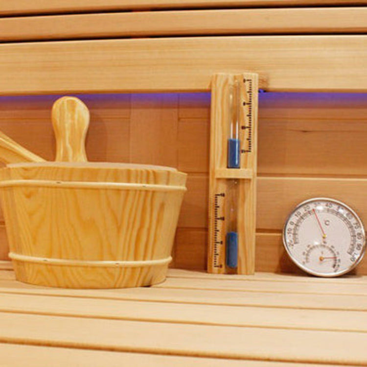 CenturaHeat 3 Person Traditional Relax Indoor Sauna bucket, thermometer and gauge