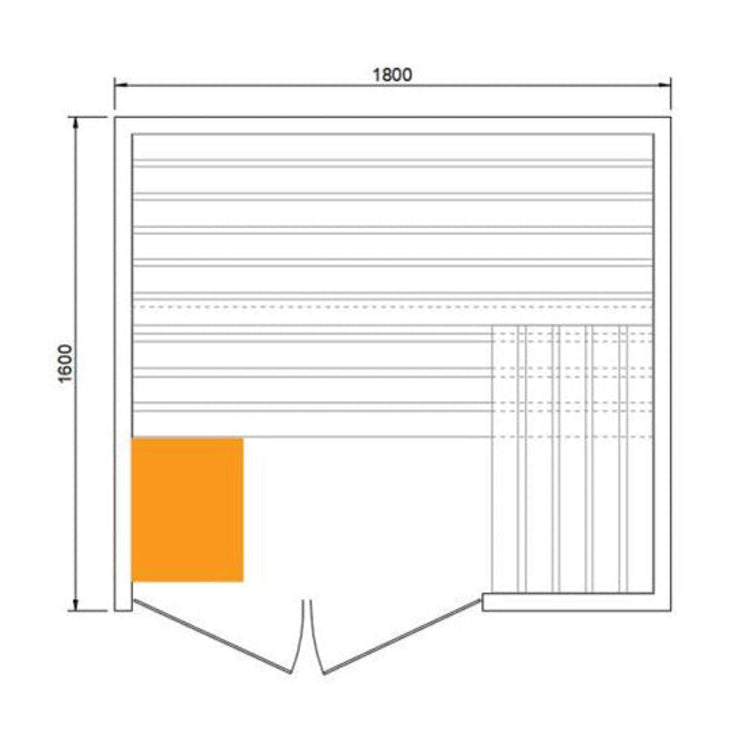 CenturaHeat 3 Person Traditional Relax Indoor Sauna drawing