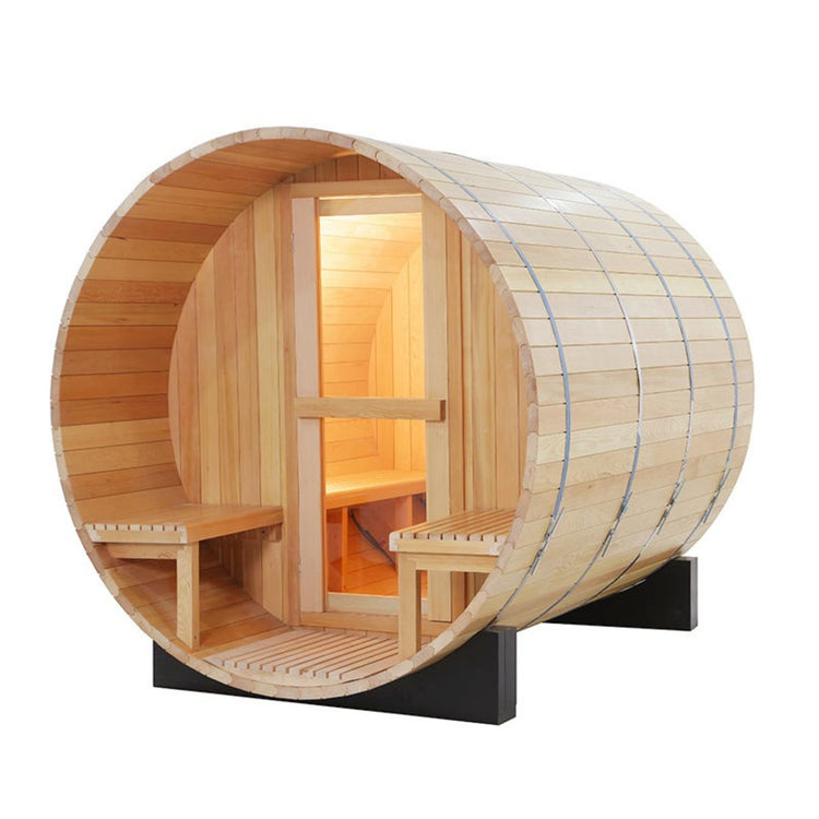 Outdoor Porch Barrel Steam Sauna by Centuraheat