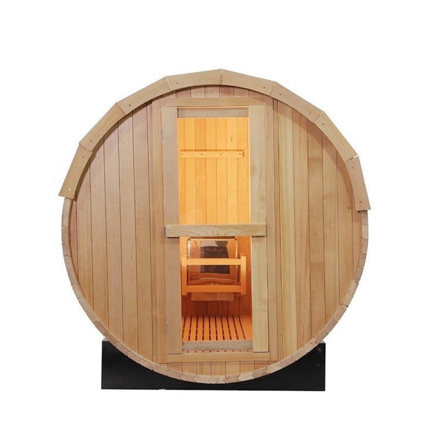 4-6 Person Outdoor Barrel Steam Sauna front view