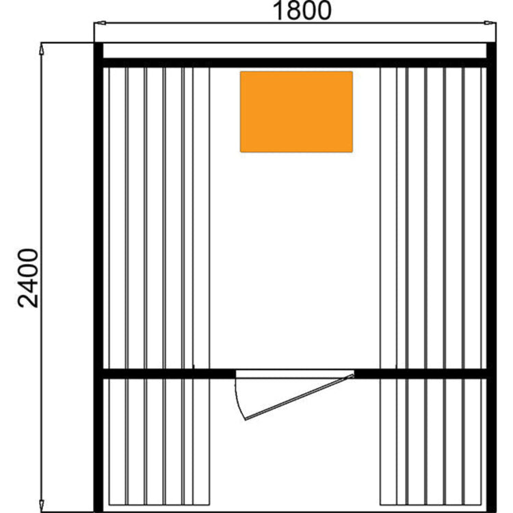 4-6 Person Wood Outdoor Barrel Steam Sauna by Centuraheat technical drawing