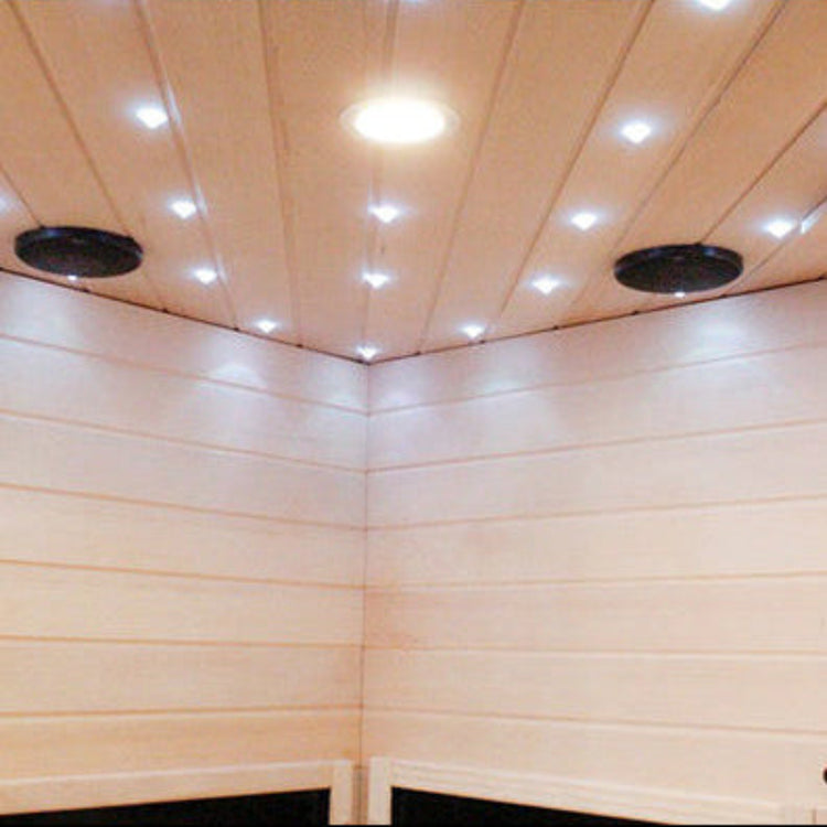 Sauna ceiling with lighting