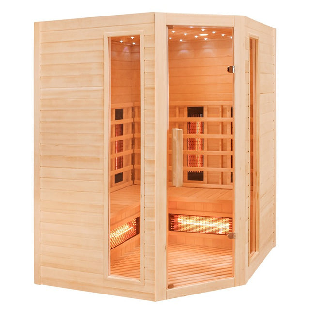 CenturaHeat 4-5 Person Diamond Corner Indoor Sauna - 3500W