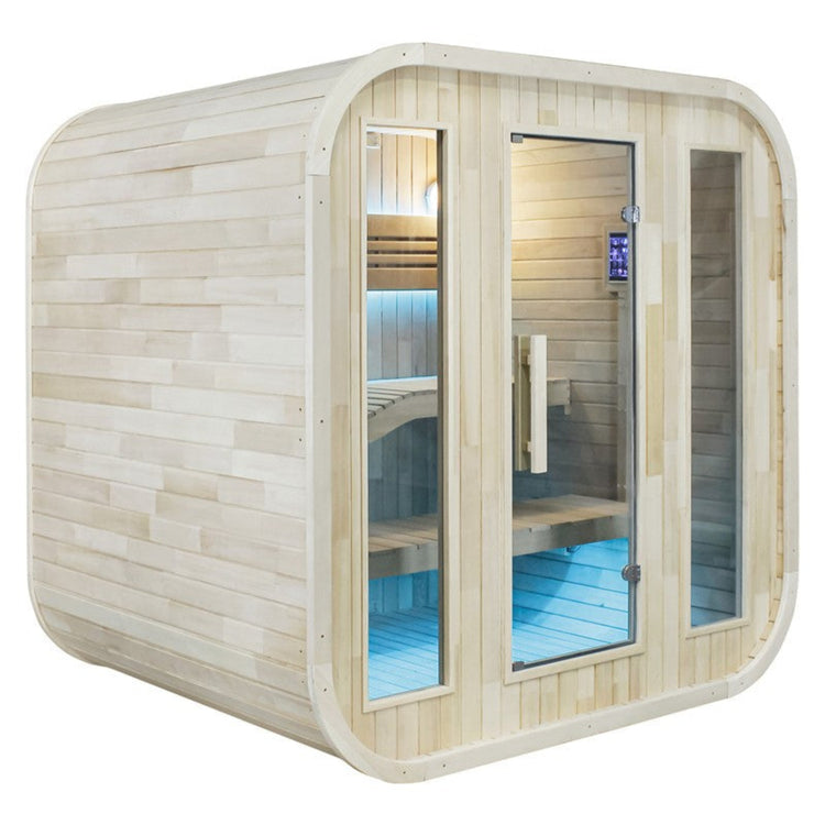 Outdoor Square Steam Sauna by Centuraheat side view