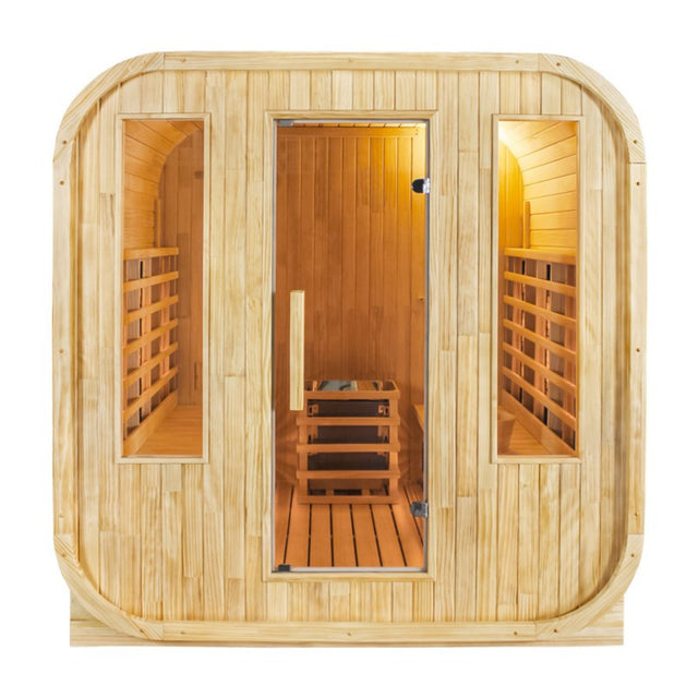 4-6 Person Hybrid Outdoor Cube Sauna by Centuraheat interior