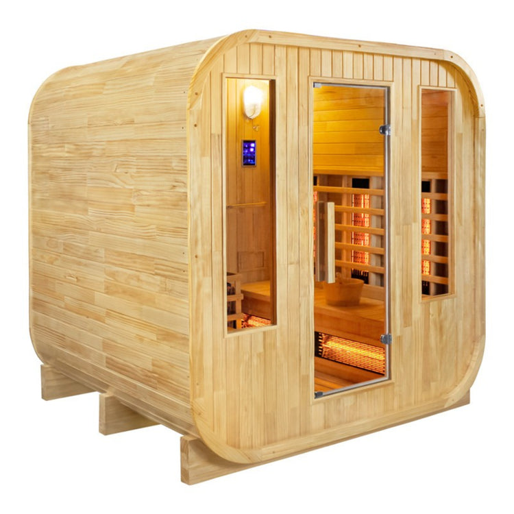 Hybrid Outdoor Cube Sauna side view