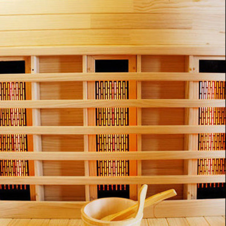 4-6 Person Hybrid Outdoor Cube Sauna interior infrared panel and bucket