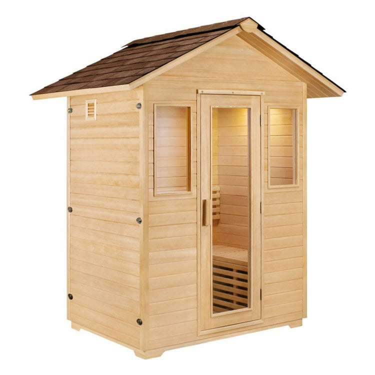 3 Person Traditional Steam Outdoor Sauna Room side view