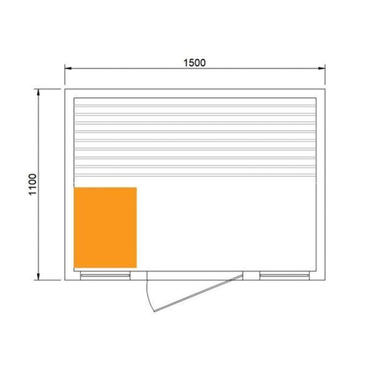 3 Person Traditional Steam Outdoor Sauna Room drawing
