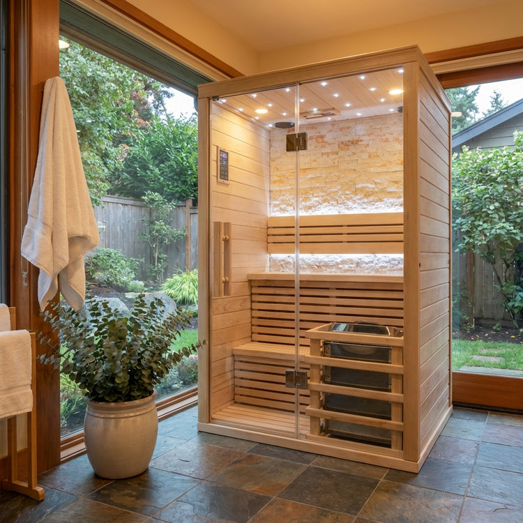 Double Bench Traditional Steam Indoor Sauna by Centuraheat