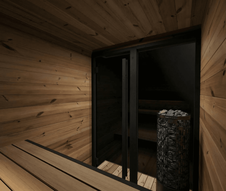 inside view out of 2-4 Person Steam Garden Outdoor Sauna