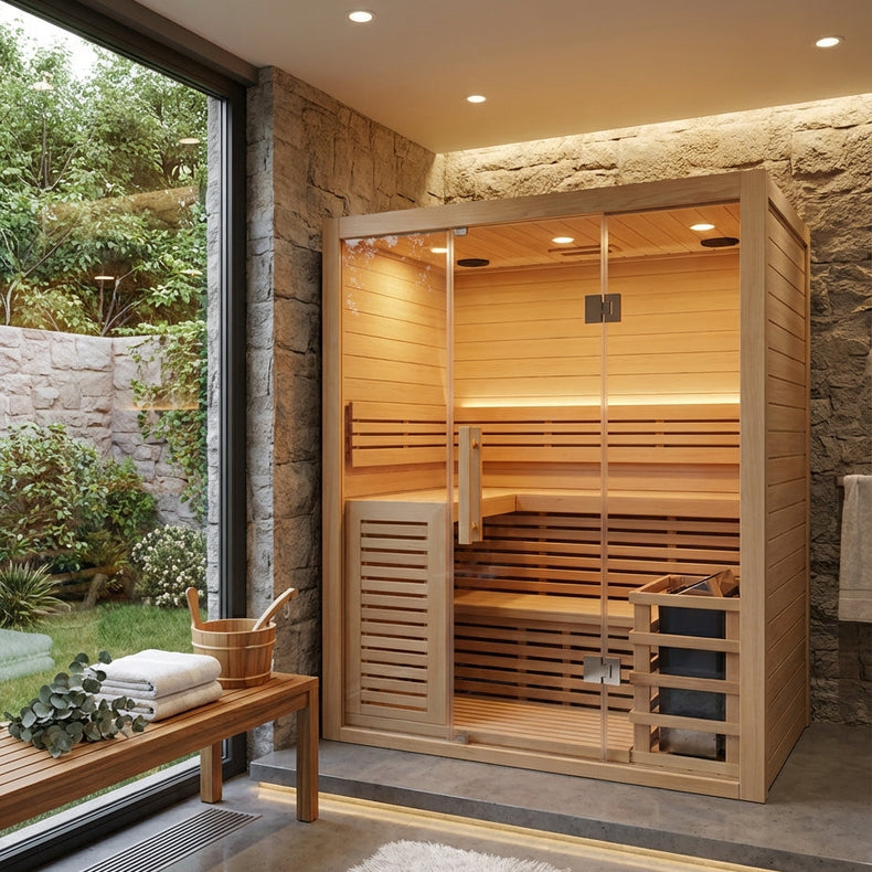 Luxury 3-4 Person Steam Indoor Sauna by Centuraheat