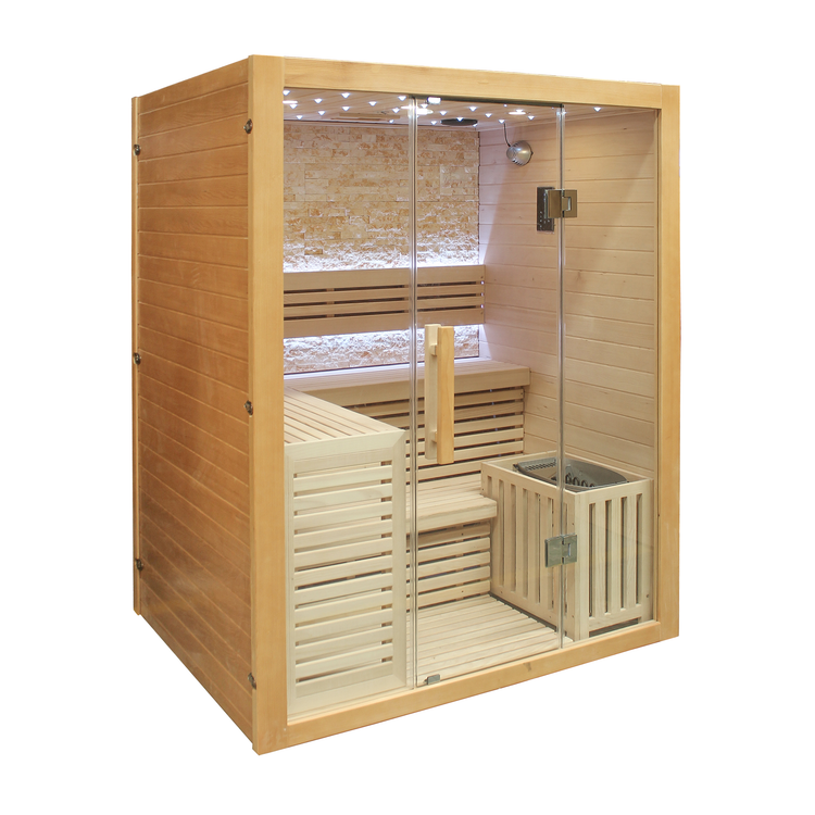 Luxury Steam Traditional Indoor Sauna with Glass Door by Centuraheat