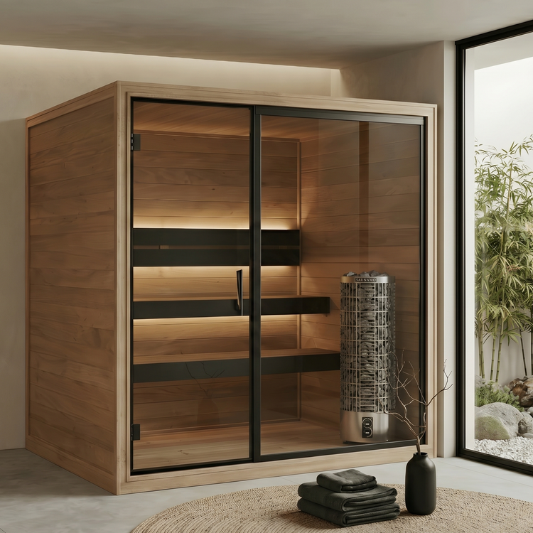 Thermo Black 220 Indoor Steam Sauna modern home setting