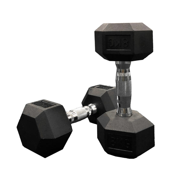 JLC HEX Dumbbells - Rubber | Jordan Fitness | Commercial Gym Equipment & Gym Design