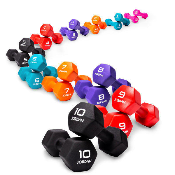 JORDAN® Neoprene Studio Hex Dumbbells