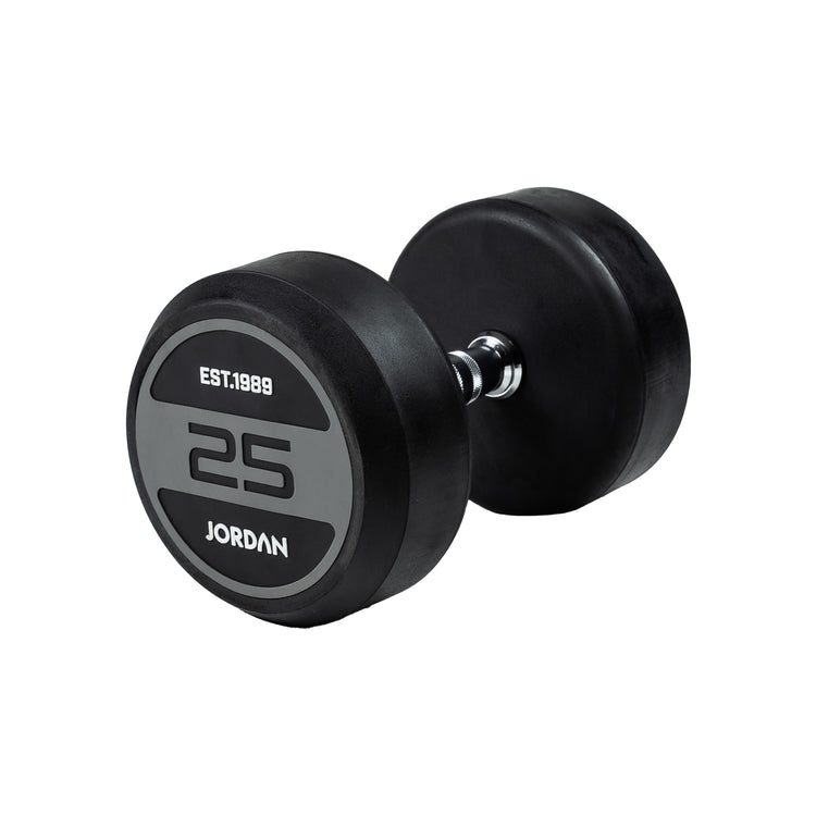 JORDAN 25kg Rubber Dumbbells (Pair) - Grey