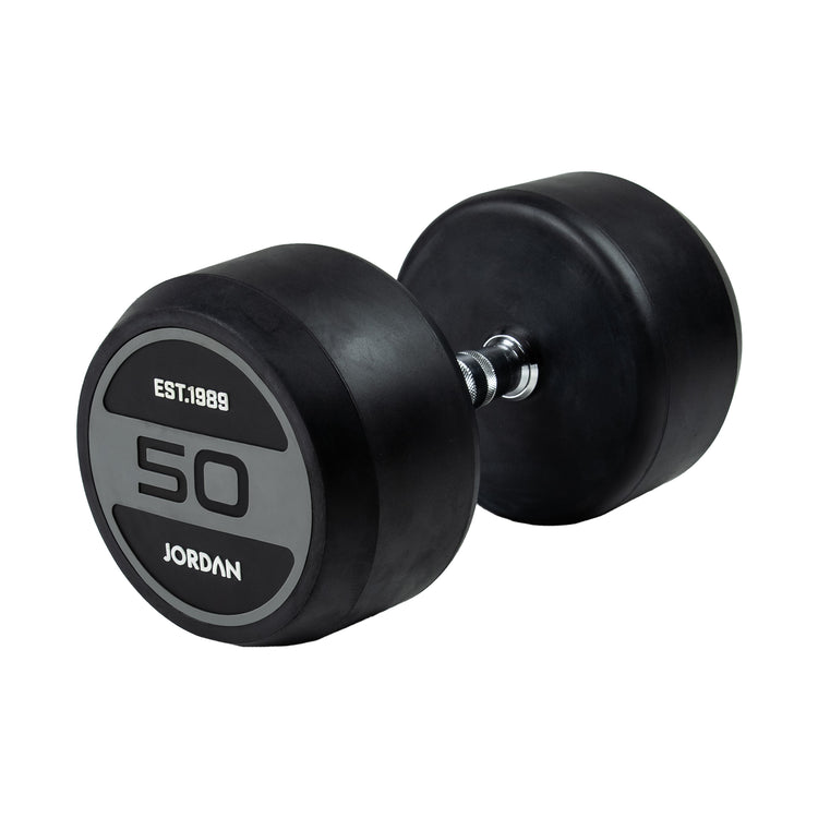 JORDAN 50kg Rubber Dumbbells (Pair) - Grey