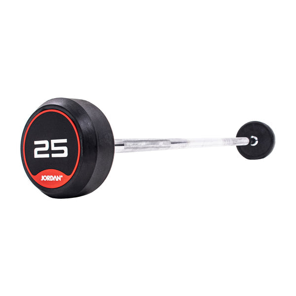 JORDAN® Rubber Barbells - Straight Bar (Red)