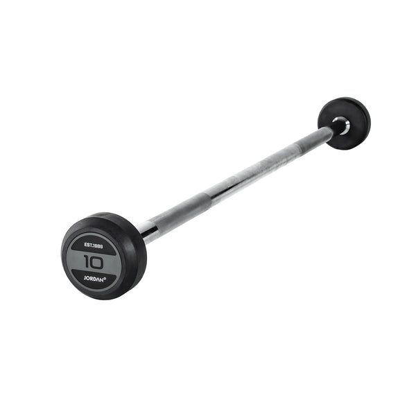 JORDAN® Rubber Barbells - Straight Bar (Grey) | Jordan Fitness | Commercial Gym Equipment & Gym Design