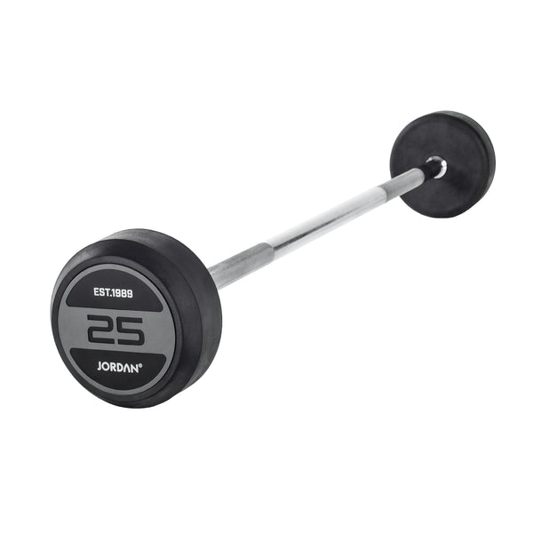 JORDAN® Rubber Barbells - Straight Bar (Grey) | Jordan Fitness | Commercial Gym Equipment & Gym Design