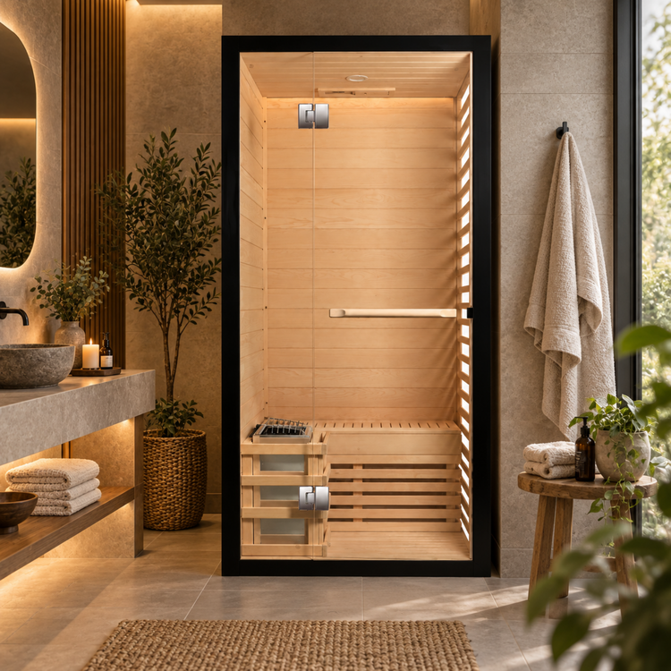 2 Person Indoor Sauna in home setting