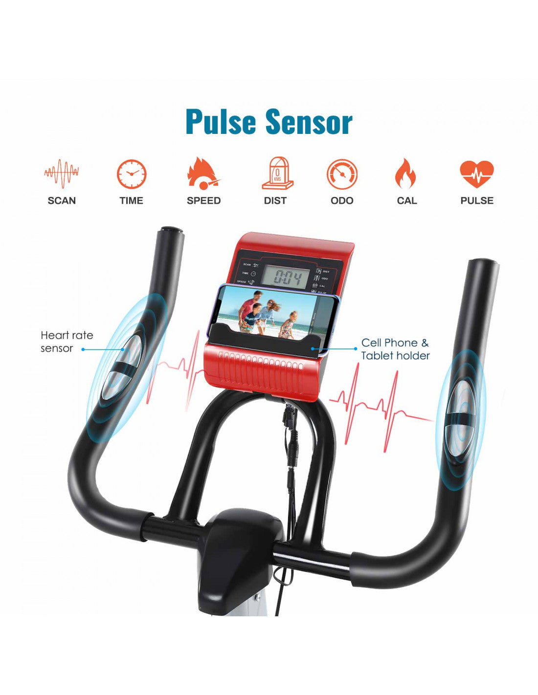 Magnetic Indoor Exercise Bike with 8 kg Flywheel