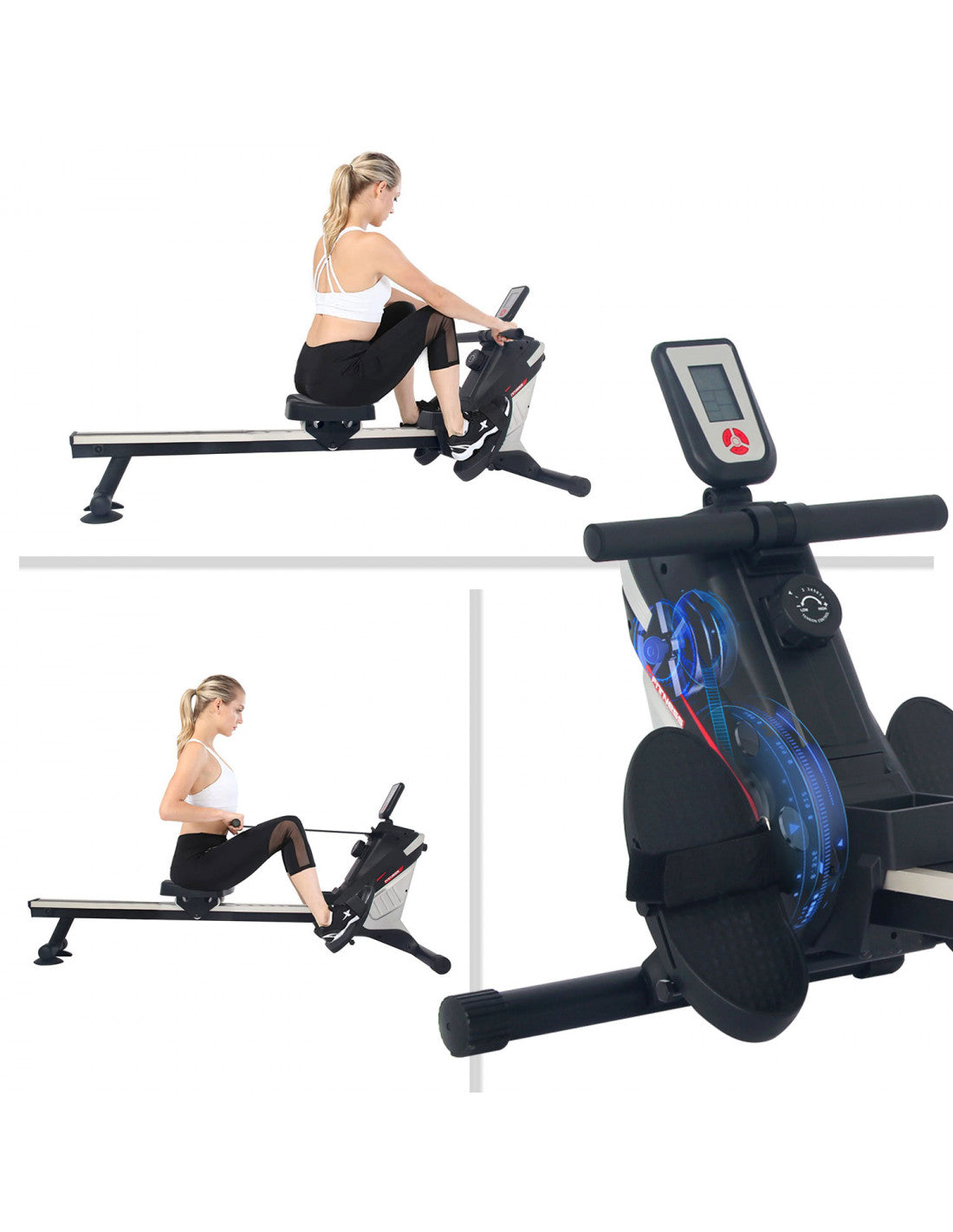 Magnetic Rowing Machine with Vertical Storage