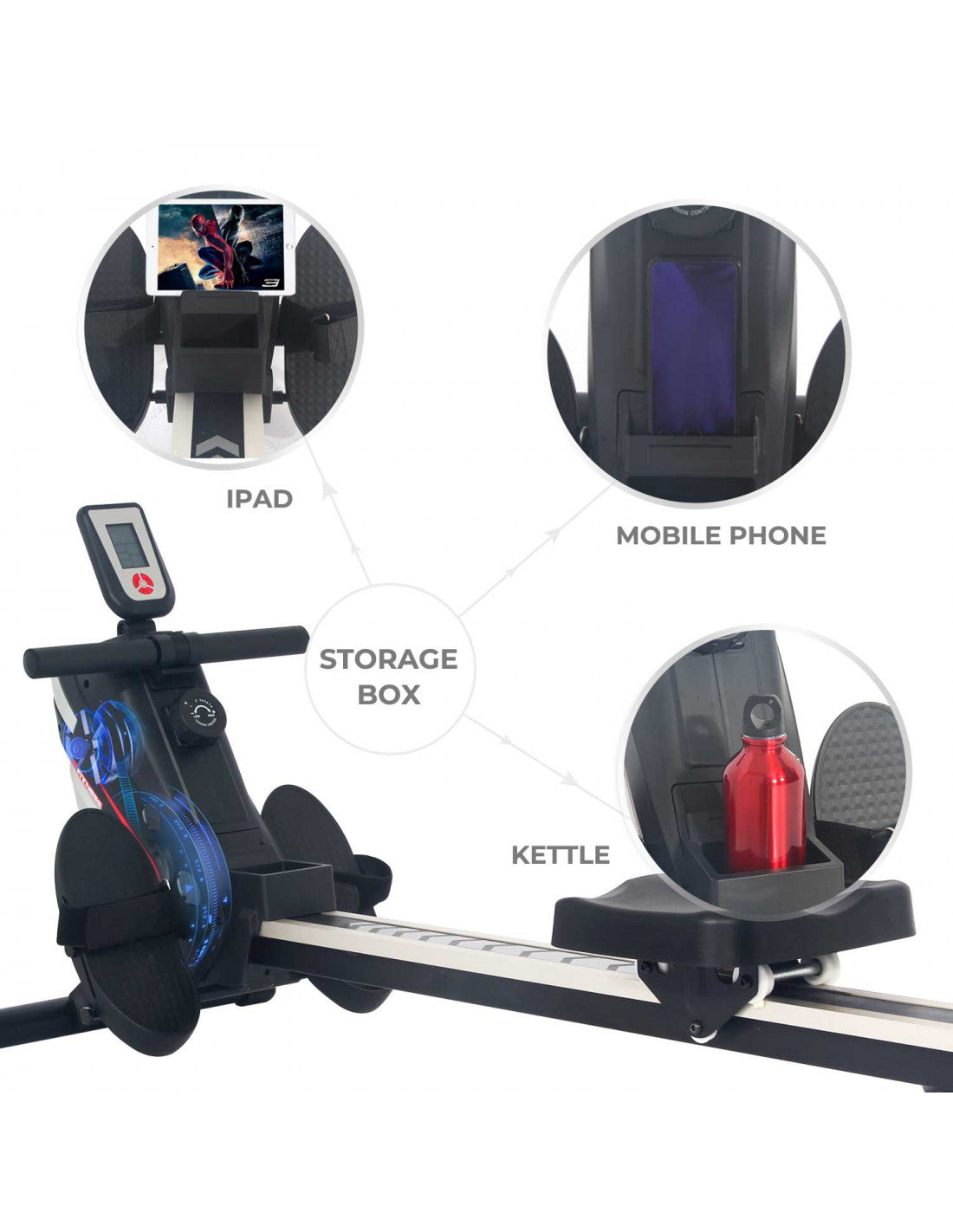Magnetic Rowing Machine with Vertical Storage