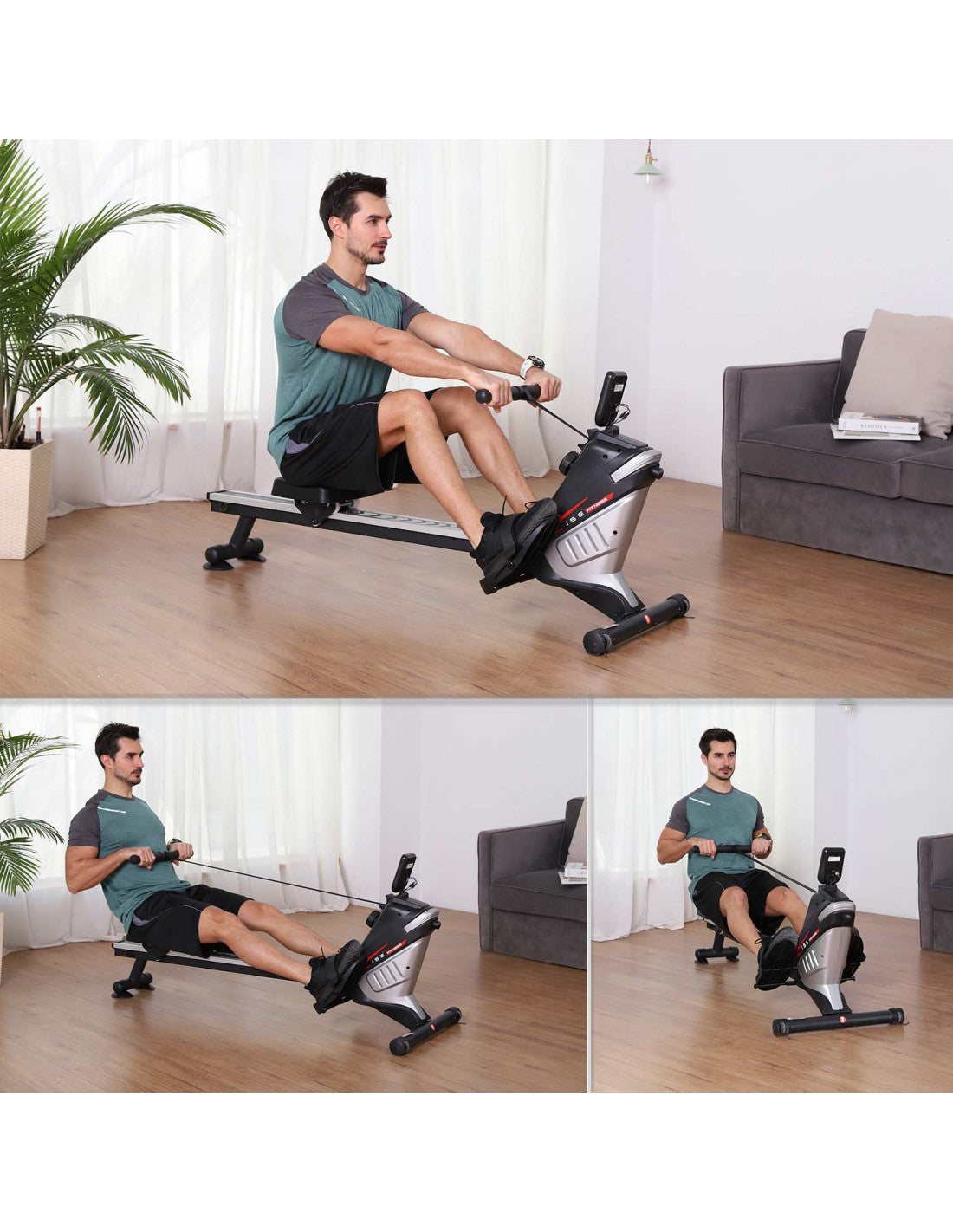 Magnetic Rowing Machine with Vertical Storage