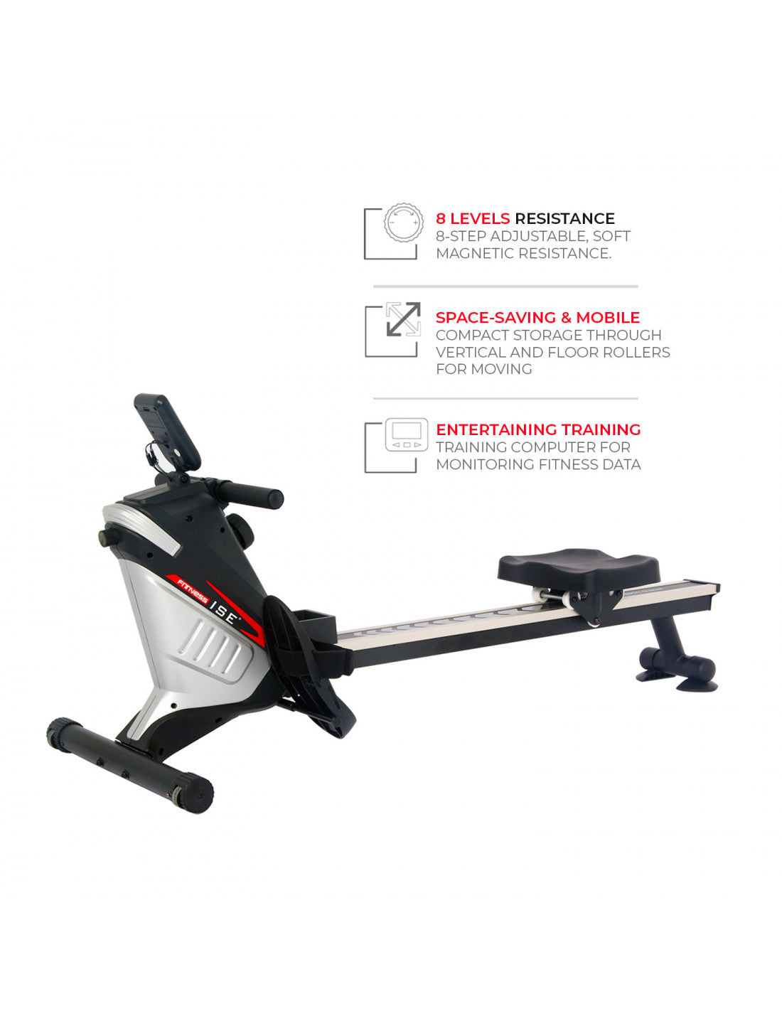 Magnetic Rowing Machine with Vertical Storage