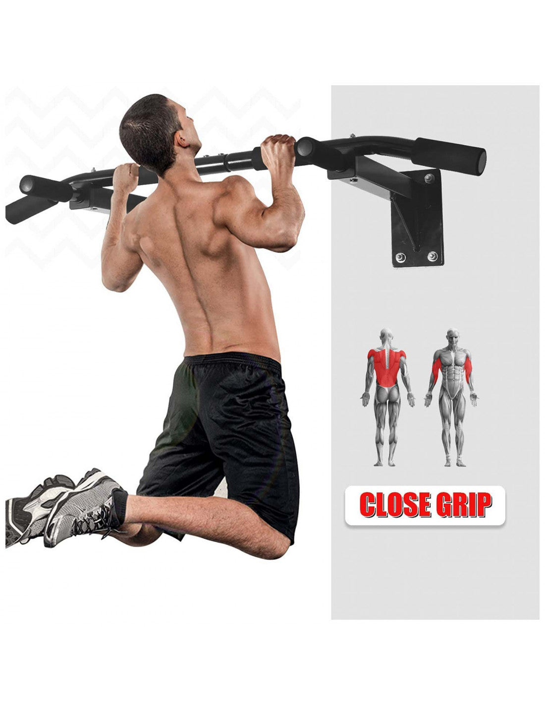 Wall Mounted Pull Up Bar for Upper Body Training