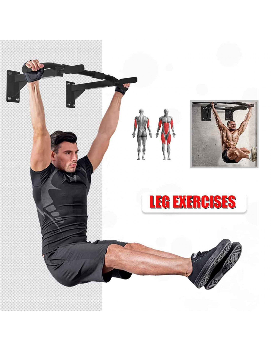 Wall Mounted Pull Up Bar for Upper Body Training