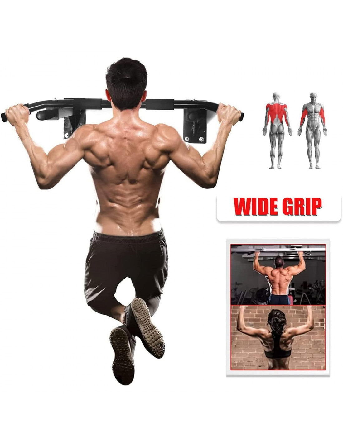 Wall Mounted Pull Up Bar for Upper Body Training