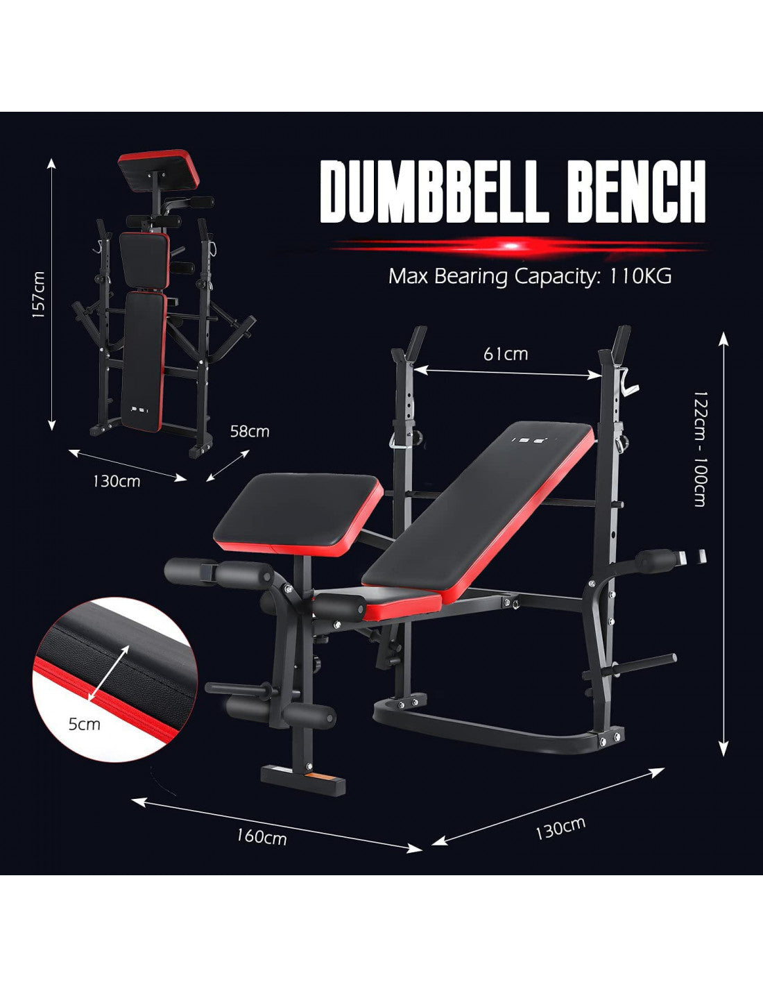 Premium Adjustable Foldable Weight Bench for Full-Body Home Workouts
