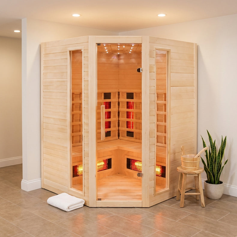 4-5 Person Diamond Corner Indoor Sauna by Centuraheat - 3500W