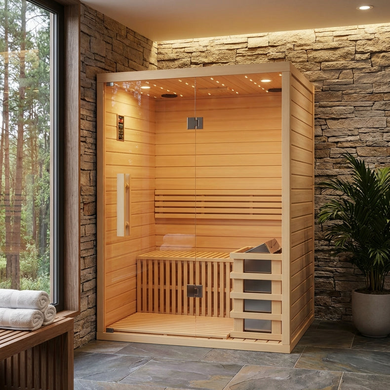 Traditional Steam Double 2 Person Indoor Sauna by Centuraheat