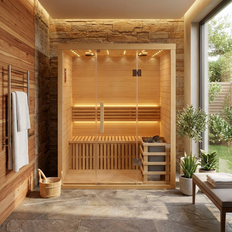 Traditional Steam 3 Person Indoor Sauna by Centuraheat