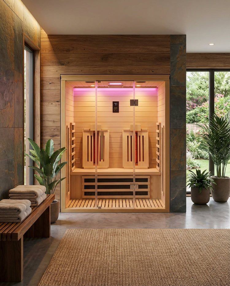 2 Person Full Spectrum Infrared Light Indoor Sauna by Centuraheat